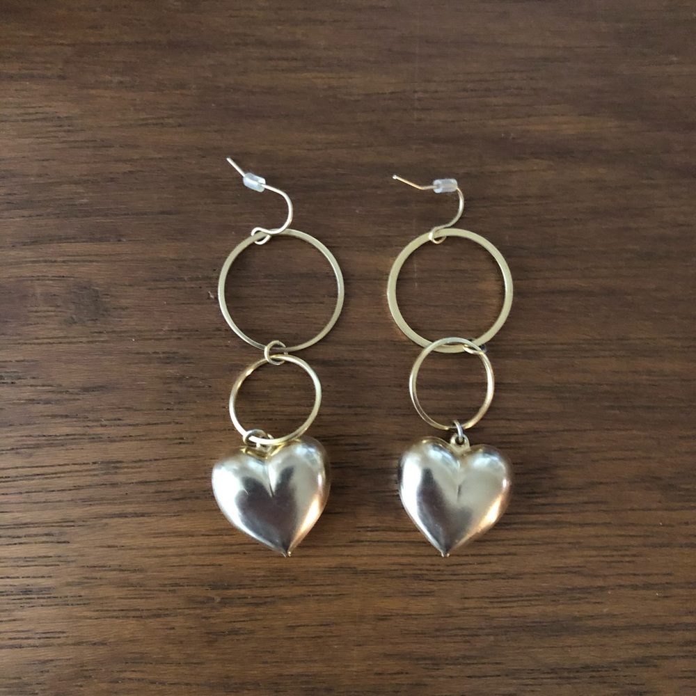 Gold heart earrings